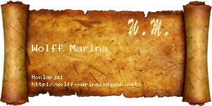Wolff Marina névjegykártya